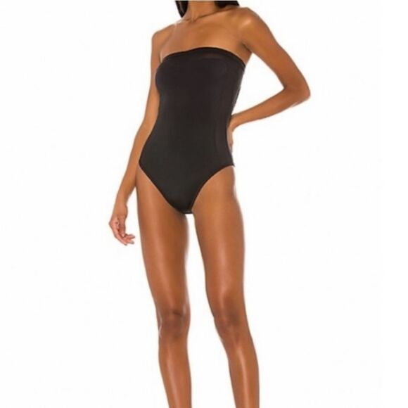 Solid & Stripe Blk Madeline Mesh Bandeau one-piece - Picture 10 of 15
